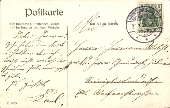 Postcard Obercunnersdorf Klingenberg in the Osterzgebirge, district nursing home, district work station...