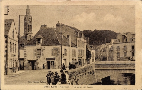 CPA Pont Aven Finistère, Le pont sur l'Aven