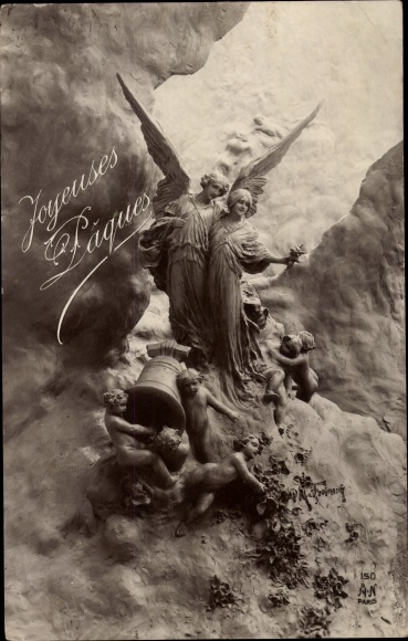 Artist PC Mastroianni, Domenico, congratulations Easter, angel, bell