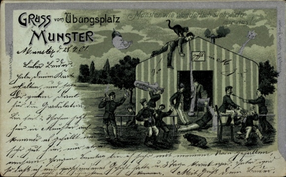 Mondschein Litho Munster im Heidekreis, Truppenübungsplatz Munsterlager