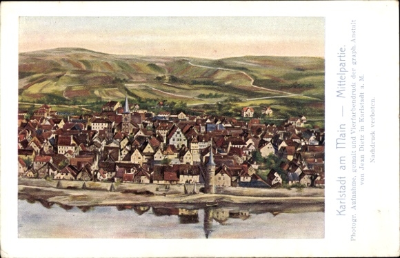 Postcard Karlstadt am Main Lower Franconia, general view