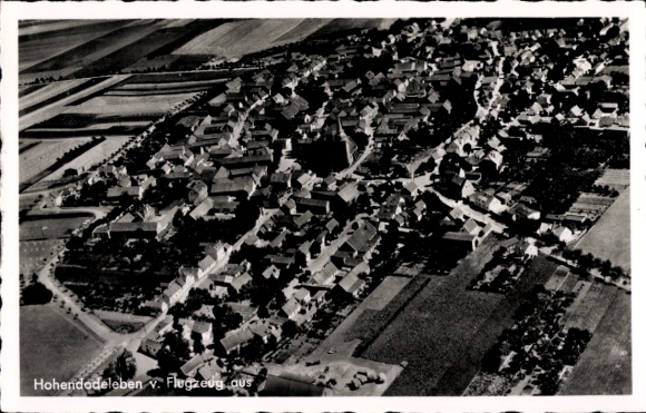 Postcard Hohendodeleben Wanzleben Börde in Saxony Anhalt, aerial photograph