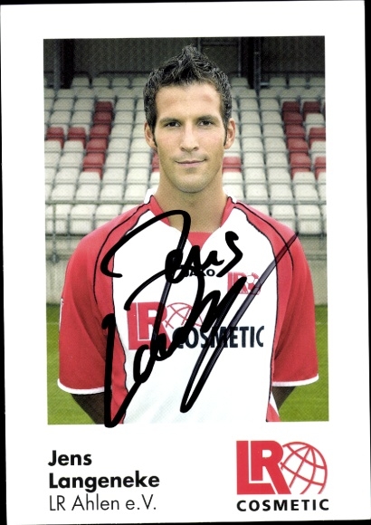 Autogrammkarte Fußballer Jens Langeneke, Rot Weiss Ahlen, Autogramm