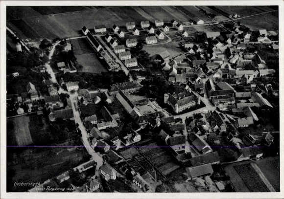 Postcard Giebelstadt in Lower Franconia, aerial photograph
