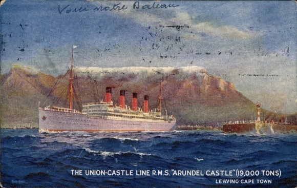 Kunstenaar Ak Steamer Arundel Castle, Union-Castle Line