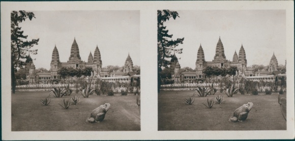 Stereo Photo Temple d&#39;Angkor-Vat, Exposition Coloniale Paris 1931
