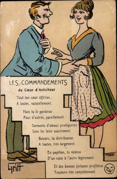 Artist Postcard Griff, The Commandments of the Artichoke Heart