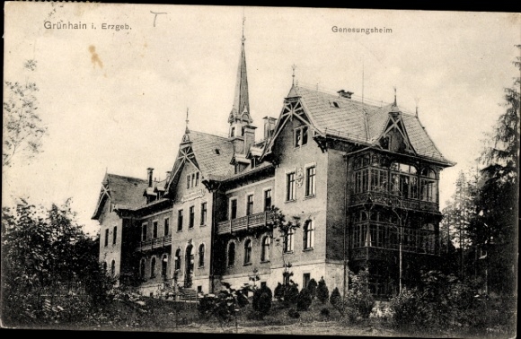 Postcard Grünhain in Saxony, convalescent home
