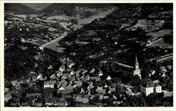 Postcard Lauf in Baden Black Forest, aerial photograph