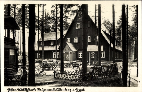 PC Altenberg in the Eastern Ore Mountains, Waldschänke Altes Raupennest, terrace