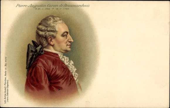 Chromo-Litho Pierre Augustin Caron de Beaumarchais