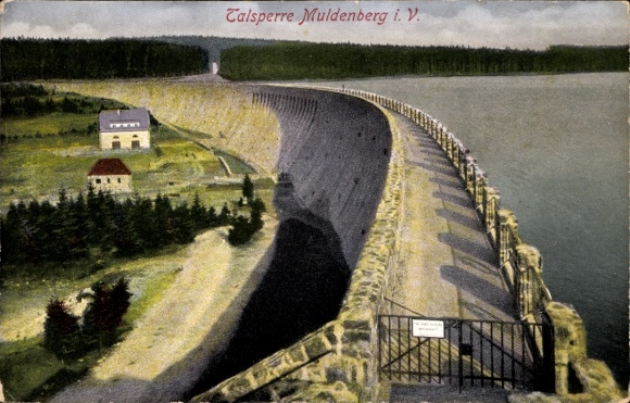 Postcard Muldenberg Grünbach im Vogtland, Muldenberg Dam