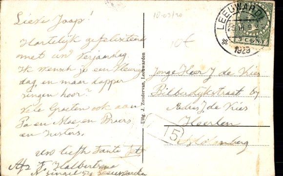 Postcard Leeuwarden Friesland Netherlands, train station