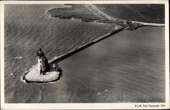 Postcard Marken North Holland Netherlands, Vuurtoren, Lighthouse from a bird&#39;s eye view