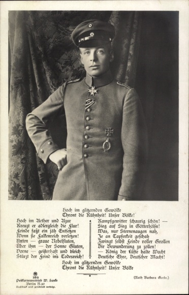 Ak Fliegerhauptmann Oswald Boelcke, Jagdflieger, Portrait, Sanke 409