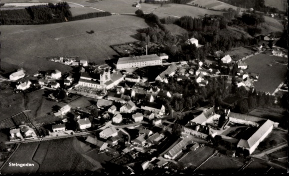 Postcard Steingaden in Upper Bavaria, aerial photograph