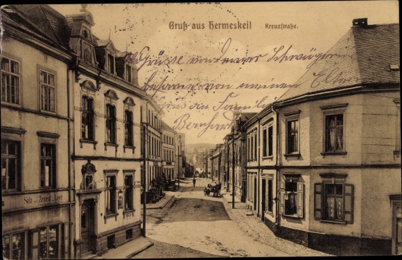Postcard Hermeskeil in Rhineland-Palatinate, Kreuzstrasse