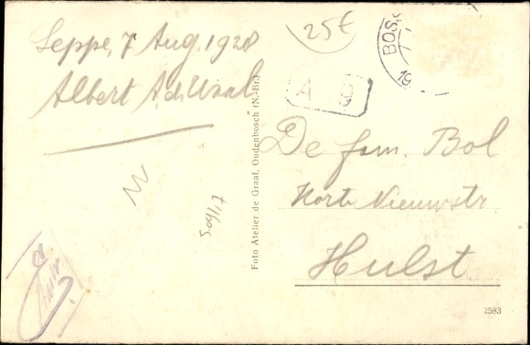 Postcard Seppe Bosschenhoofd North Brabant Netherlands, Train Station, St. Gerardus Retraitenhuis