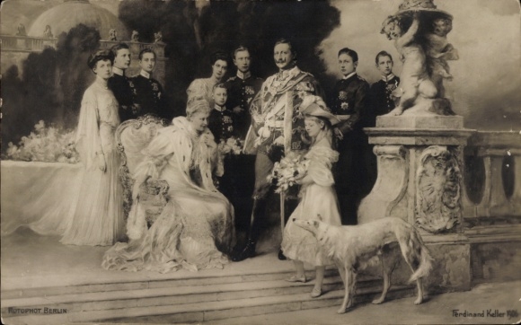 Artist Postcard Keller, Ferdinand, German Imperial House under Kaiser Wilhelm II, Greyhound