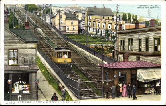 Postcard Duluth Minnesota USA, Up the Hill from Superior Street