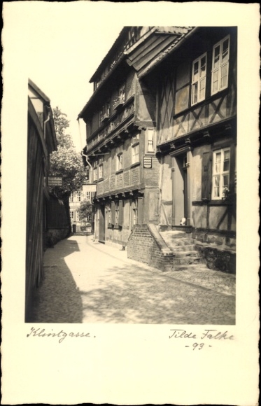 Foto Ak Klint Wernigerode am Harz, Häuserpartie, Tilde Falke 93