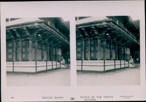 Stereo photo Kandy Sri Lanka Ceylon, Temple of the Tooth
