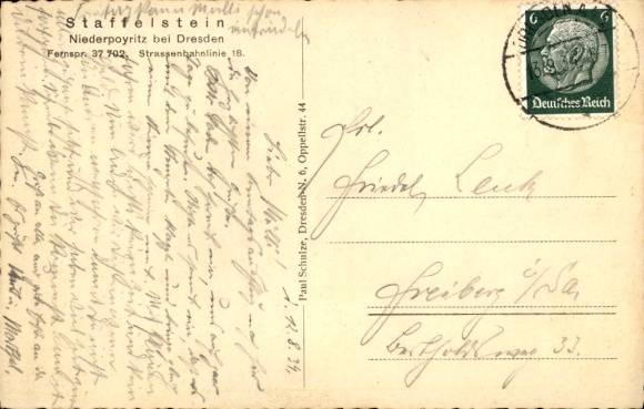 Postcard Dresden Niederpoyritz, Staffelstein