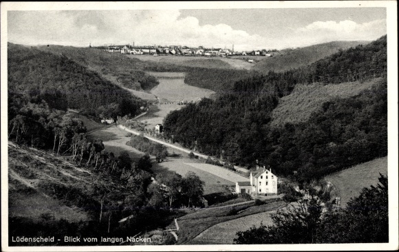 Postcard Lüdenscheid in the Märkisches Kreis, view from the long neck