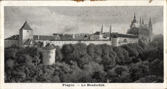 Ak Hradčany Hradschin Praha Prag Tschechien,  Le Hradschin, Burganlage,  Architektur