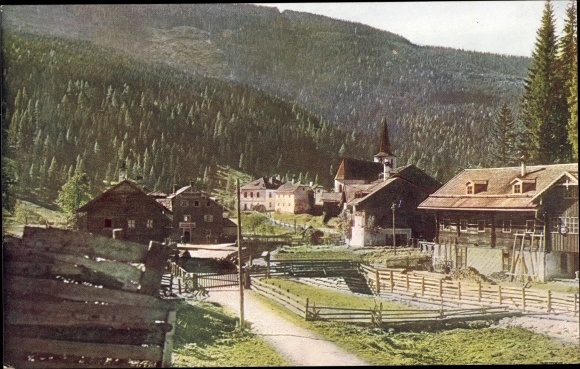 Postcard Filzmoos im Pongau in Salzburg, village motif, church
