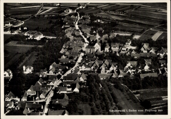 Postcard Schutterwald Baden Württemberg, aerial photograph
