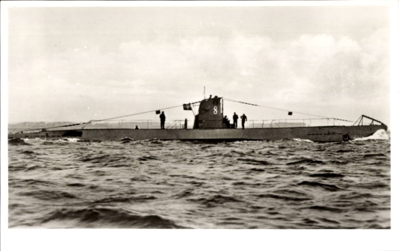Ak Unterseebootsflottille Weddigen U8, Deutsches U-Boot, Kriegsmarine