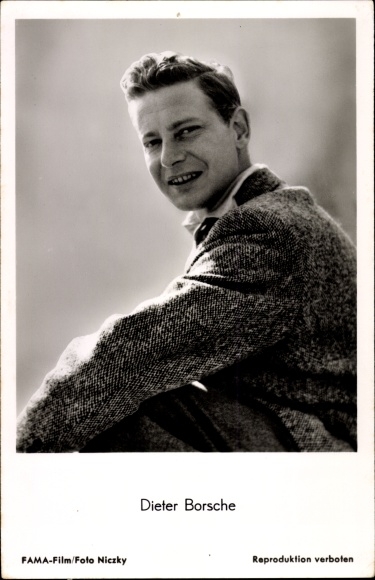 Postcard actor Dieter Borsche, portrait, jacket, collar