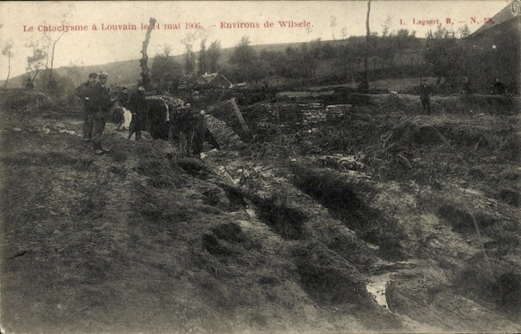 Picture Wilsele Louvain Leuven Flemish Brabant, catastrophe, Wilsele, 4 May 1906, people, destruction