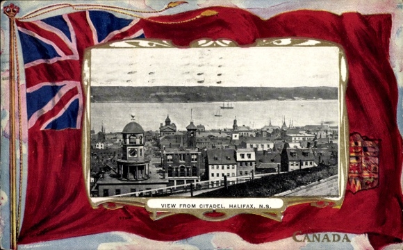 Ak Halifax Nova Scotia Kanada, Stadtansicht aus der Zitadelle,  NS, Kanada, britische Flagge