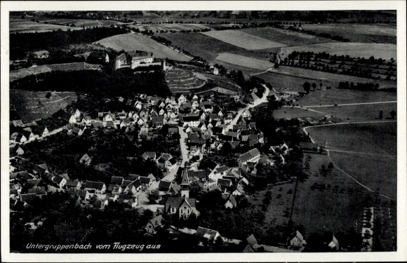 Postcard Untergruppenbach in Württemberg, aerial photograph