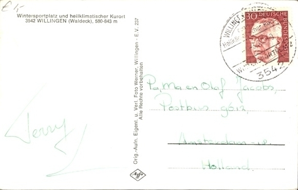 Postcard Willingen in the Upland Waldeck Hesse, general view, winter