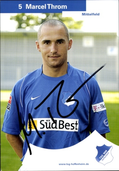 Autogrammkarte Fußballer Marcel Throm, TSG 1899 Hoffenheim, Autogramm