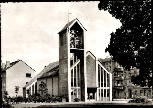 Postcard Berlin Reinickendorf, Evangelical Church