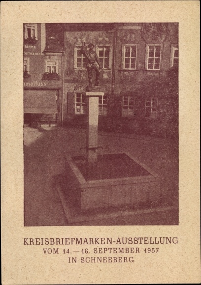 PC Schneeberg in the Ore Mountains, district stamp exhibition 1957