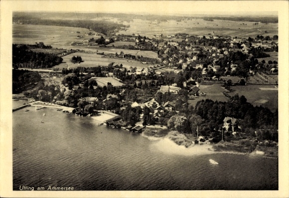 Ak Utting am Ammersee Oberbayern, Luftaufnahme