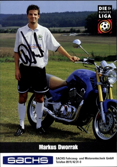 Autograph card footballer Markus Dworrak, SpVgg Greuther Fürth, autograph