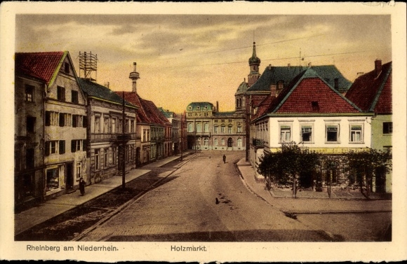 Ak Rheinberg Niederrhein, Holzmarkt