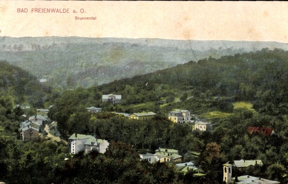 Postcard Bad Freienwalde an der Oder, Brunnental spa area, forest landscape