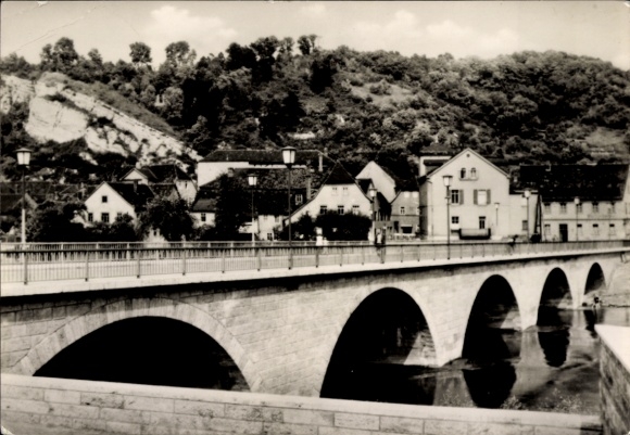 Ak Camburg an der Saale Thüringen, Teilansicht, Brücke