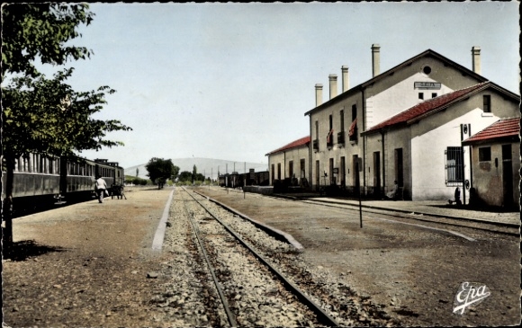 Ansichtkaart El Djelfa Algerije, treinstation