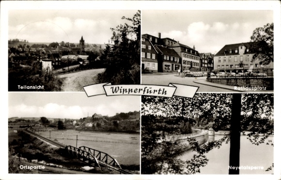 Ak Wipperfürth Oberbergischer Kreis, Neyetalsperre, Rathausplatz