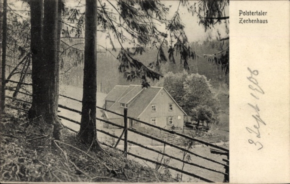 Postcard Altenau Clausthal Zellerfeld in the Upper Harz, Polstertal, Polstertaler Zechenhaus, rural surroundings...