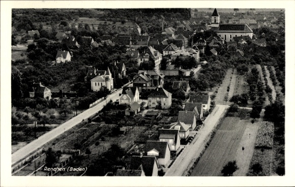 Postcard Renchen in the Black Forest, aerial photograph
