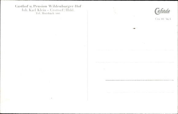 Postcard Krottorf Friesenhagen Rhineland, View to Castle Crottorf, wall, river